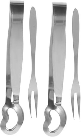 Gatuida 4piezas Vajilla De Caracol Pinzas Para Servir y Tenedor Para Comer Caracoles Conjunto Acero Inoxidable Para Uso Doméstico y Restaurantes