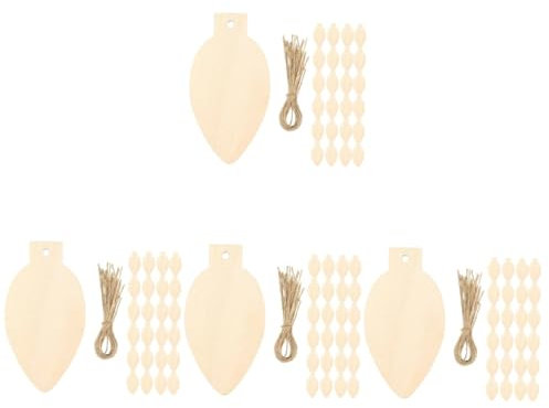 Zerodeko 4 Sätze Weihnachtsdekoration weihnachtliche glühbirnenverzierungen hängend Ausgeschnitten Glühbirnen-Ornamente Fairy Lights feenlampe Leere Ornamente Urlaub Handwerk hölzern