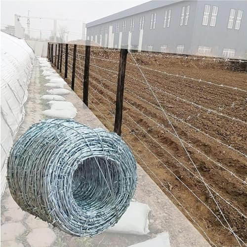 Bandstacheldraht, Stacheldraht Spitzdraht Klingendraht Sperrdraht, Drahtzaun Rolle für Zaun, Drahtzaun, Weidezaun, Wildzaun, Abwehr gegen Marder,1.8mm,120m