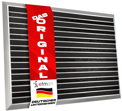 etm Fussabtreter Aussenbereich Alu -Verschiedene Modelle - rostfrei & wetterfest - Haustür Fußabtreter (Spectral - Bürste/PVC Lamellen, 47 x 68 cm)