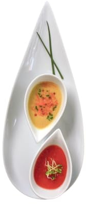 Holst Porzellan TD 207 TD Jug Presenter - Juego de salsas de porcelana (3 piezas, 200 ml, 10 x 6 x 4 cm), color blanco