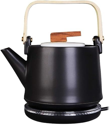 Kettles Cordless Ceramic Tea Pot | Electric Kettle |0.8 Litres | Auto Shut-Off & Boil-Dry Protection | 1000W Fast (Color : Green) Present