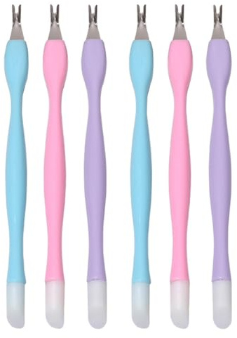 OUDQFCJ Trimmer de Cuticules avec Outil avec Embout en Caoutchouc, 6 Pièces, Fourches pour Ongles, Pousseurs à Double Tête, Coupe et Remover, Kit Cuticule Ongle pour Nail Art, Manucure et Pédicure