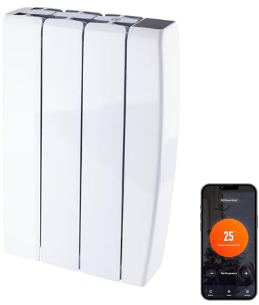 TCP Smart Ceramic Panel Radiator 700W (White) – WiFi Electric Heater with App Control, Slimline Wall-Mounted Design, Energy Efficient Heating with Ceramic Core