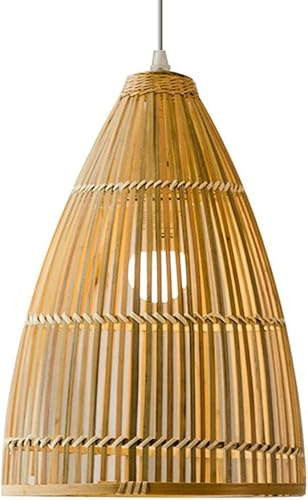 Genérico Lámpara de Estilo Bohemio con Pantalla Hueca, Cesta de Tejida a Mano Grande, iluminación Colgante, Accesorio de Cocina Bohemio, luz de Techo