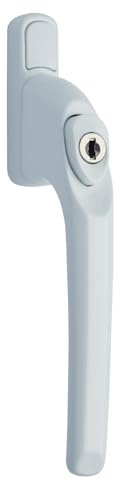 GlazeAssist - uPVC Universal Window Handle Inline Locking Espag Double Glazing - Window Handle Repalcement (White, 40mm)