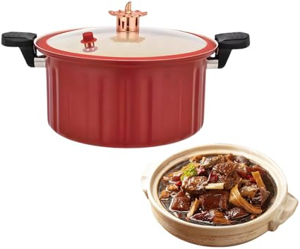 Erconsso Casserole avec Couvercle | Marmites De Cuisine Avec Couvercles Pour La Cuisson | Autocuiseur, Saucière, Ustensiles De Cuisine Pour Cuisinière Électrique, Pour Friture, Pâtes, Riz,