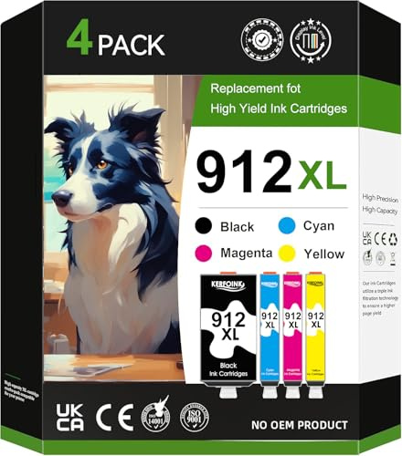 912xl Multipack Patronen Kompatibel für hp 912 912XL druckerpatronen für HP Officejet Pro 8022 Patronen,officejet pro 8020 8012 8010 (‎‎‎‎‎‎‎963xl, 4er-Pack)