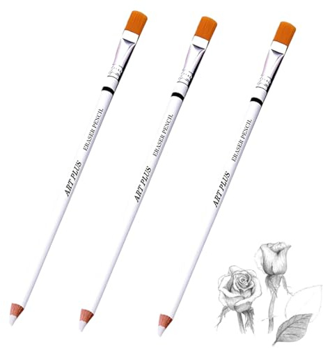 YAZWUR 3 PCS Gomma da Cancellare a Penna con Spazzola, Ideale per Schizzi e Dettagli Artistici