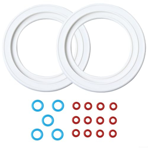 19 juntas tóricas de silicona y sellos de vapor para máquinas espresso BES900/920/980/990 - Kit de piezas de repuesto con 12 anillos rojos, 5 azules y 2 blancos