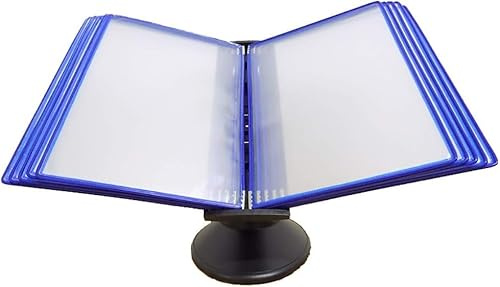 Carpeta de escritorio con tapa y 10 bolsillos para documentos A4 para oficina y almacén, sistema de referencia eficiente para un fácil acceso y recuperación rápida de documentos