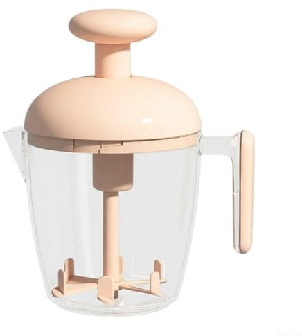 Batteur à œufs manuel efficace avec filtre en maille et poignée ergonomique pour mélanger et faire mousser rapidement les œufs et le lait (rose)