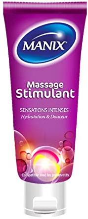 MANIX Gel de massage stimulant (200 mL) a effet chauffant pour stimuler l'excitation et le plaisir | Compatible avec les préservatifs