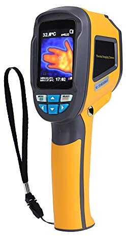 Akozon Termocamera HT-02D, Termocamera Portatile a Raggi Infrarossi (IR) Professionale Palmare Termometro Thermal Imager Dispositivo a Infrarossi Imaging con Risoluzione IR 1024Pixels e Intervallo di