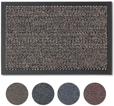 Carpido Fußmatte 90 x 150 cm Braun meliert für den Innenbereich - Klassischer Türvorleger schnelltrocknend - rutschfeste Sauberlaufmatte - Langlebige Türmatte | Rutschfeste Fußmatte Innenbereich Türvorleger schnelltrocknend Sauberlaufmatte langlebig Türmatte leicht zu reinigen robust