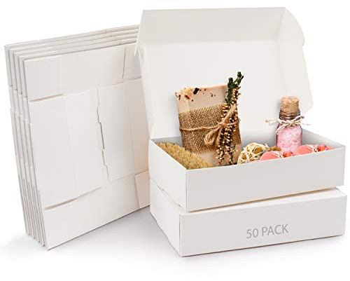 Kurtzy Vita Kraft Presentlådor (50 Pack) - Lådan Mäter 19 x 11 x 4,5cm - Lätt Monteringsbar Presentationsförmånlig Presentlåda - Fester, Födelsedagar, Bröllop, Högtider