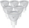 SINCELIGHT 12V MR11(con base GU4) Bombilla LED con reflector pequeño de Ø35mm, 3 vatios, 280 lúmenes, 4000K (Blanco Natural), alta Índice de reproducción cromática (IRC) RA≈92, paquete de 6
