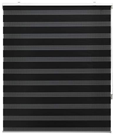 Blindecor Store Enrouleur sur Mesure Nuit et Jour Store Enrouleur Noir 130 x 180 cm Dimensions du Tissu 127 x 175 cm Store Nuit et Jour