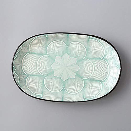 LKYU Paper platesRestaurant Ceramic Fish Dish Large Oval Plate Household Dish Plate Steamed Fish Dish-3