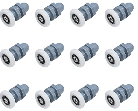 Pamtns Duschkabinen Ersatzteile 12 Stück Rollen für Duschtüren Riemenscheiben Duschkabinen Rollen Duschkabine Schiebetür Rollen Badezimmer-Ersatzteil-Set Ersatzteile Raddurchmesser 20mm