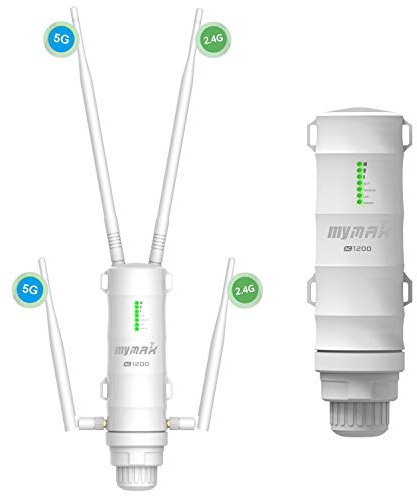 AC1200 Dualband 2,4 + 5GHz 1200 Mbit/s Outdoor WLAN Repeater/PoE Access Point/WLAN Verstärker/WiFi Range Extender/Wireless WiFi Antenna Aussenbereich (Wetterfestes, Hohe Reichweit 500m, WN572HP3)