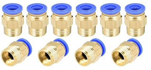 PC10-03 Push to Connect Fittings, 10mm Tube OD x 3/8” G Thread, Straight Pneumatic Quick Fitting Air Line Connector,One Touch Hose Connector,Pneumatic Air Straight Fitting 20Pcs