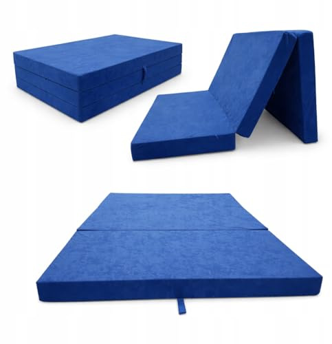 Odolplusz Colchón plegable plegable para invitados, de viaje, 65 x 180 x 7 cm, color azul