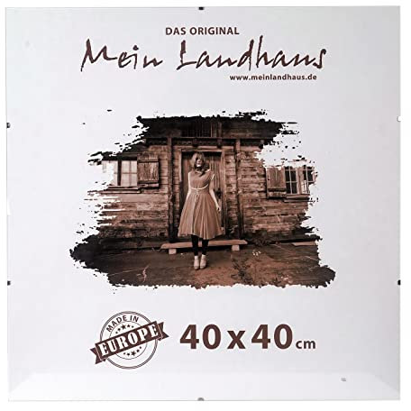Mein Landhaus Cornice portafoto senza bordi, in vetro normale, senza cornice, 40 x 40 cm