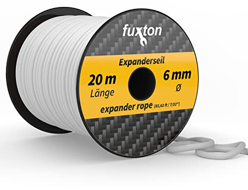 fuxton elastiskt rep 6 mm 20 m vit, elastiskt (expansionsrep, elastiskt, elastiskt snöre, gummisnöre, omslagsrep, dragsnöre, omslagsrep)