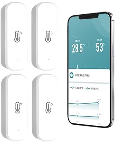 per Tuya WiFi Termometro igrometro Termometro per ambienti interni Sensore di temperatura WiFi, Igrometro termico con notifica app e archiviazione dati