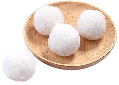Wambere 50 STK 30 mm Bunte Pompons zum Basteln,Bunte Bommeln Bälle,Pompoms für Kunsthandwerk,Pompons Bälle für Ostern,Weihnachten,Bunte Pompons für DIY Basteln Tischdekoration Geburtstagsdeko,Weiss
