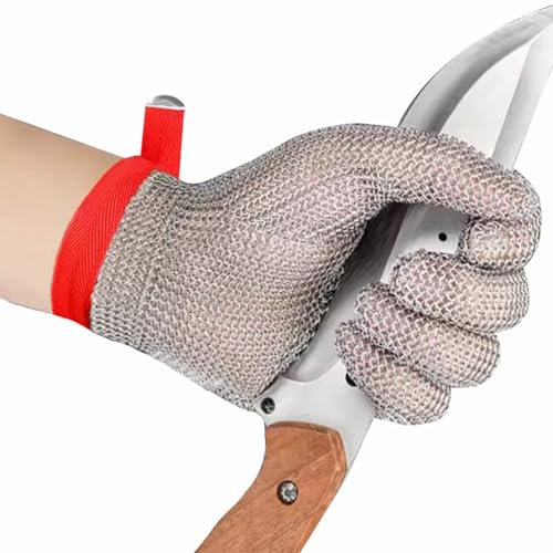 TvyEs Anti-cut Gloves Cut Resistant Chainmail Glove, Stainless Steel Safe work Glove, Oyster Shucking Kitchen Mandoline Chef Slicing (Size : L/A pack of one)