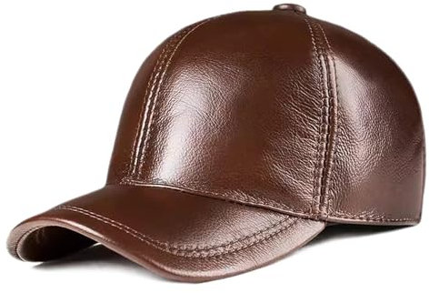 HNVAVQ Baseball Kappe für Männer Vintage Leder Baseballmütze Basecap Outdoor Freizeit Einstellbare Retro Mützen Kappe