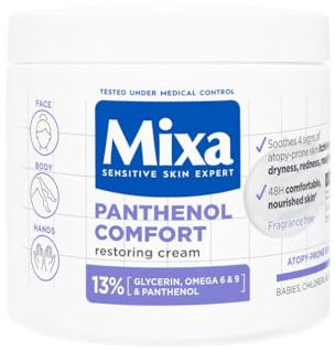 Mixa Crema Lenitiva Protettiva, Per Pelli a Tendenza Atopica, Pelle Lenita e Idratata per 48H, Effetto Anti-Prurito e Anti-Secchezza, Con il 13% di Pantenolo e Glicerina, Panthenol Comfort, 400ml
