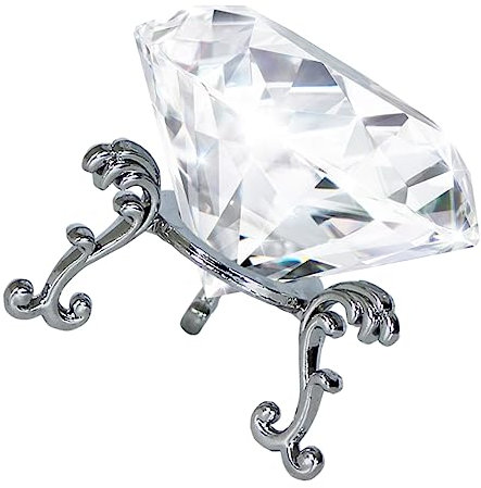 Milisten 1satz Kristallglas Diamant Briefbeschwerer Mit Metallständer Elegante Tischdekoration Für Hochzeiten Geburtstage Und Büros