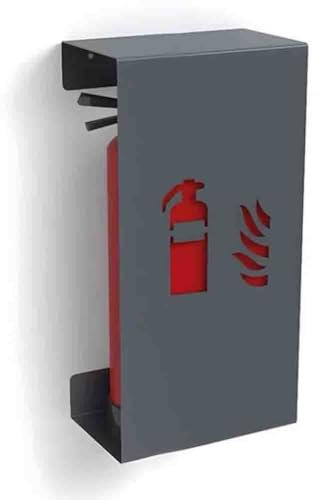 YJEUZCD Feuer Feuerlöscher Fall, Wandmontage Feuer Feuerlöscher Kasten, Eisen Feuer Unterdrücker Schränke, Wohnungen Einkaufen Einkaufszentren Sicherheit Einrichtung Lagerung Halter(Schwarz,9.8x8.6x21