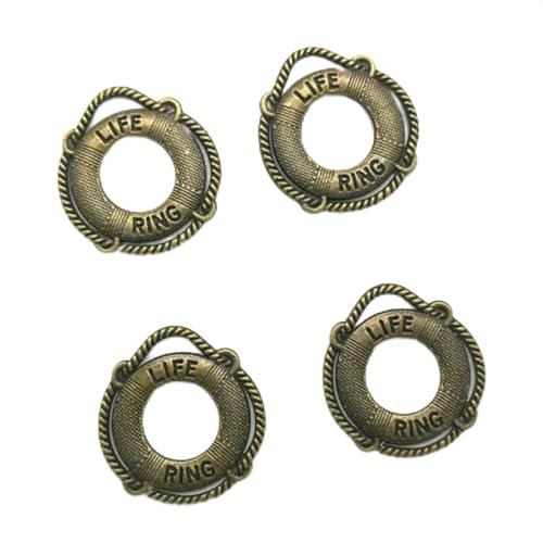 Lot 30/50X Retro-Schmuckherstellung, Rettungsring -Anhänger aus Legierung, DIY, 24 x 22 mm, Bronze, 50 Stück