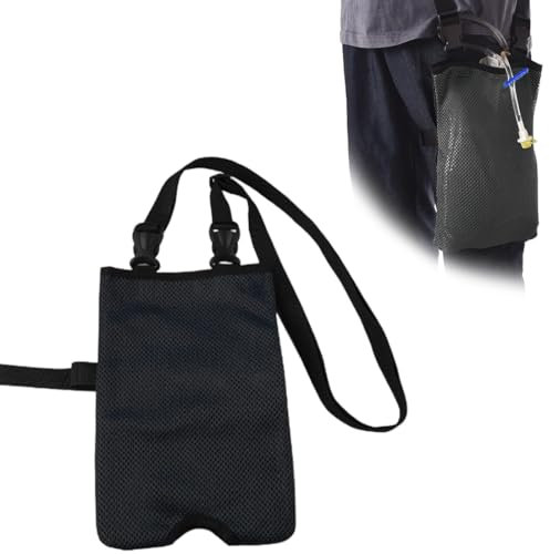 NJCXOLA 1 Pcs Catetere esterno, Supporto per sacca, sacche per urina, contenitore urine, Sacca del Catetere Supporto della Sacca Nascosto Borsa Tracolla per Fluidi Corporei Postoperatori - Nero