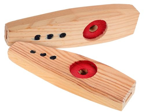 GOOHOCHY 2stücke Holzkazoo Instrumente Für Erwachsene Kleine Übungs-kazoos Für Anfänger Begleit-kazoos Für Gitarre Und Ukulele Tragbare Musikinstrumente Für Musikliebhaber
