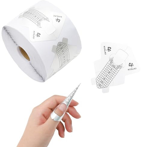 300 Pcs Cartine per Unghie per Gel Nails Art, 1 Rotolo Cartine Extension Model per UV Gel Nail, Autoadesivo Sagome per Unghie Gel Ricostruzione, Cartine Sagome Modello Per Allungamento Unghie (A, A)