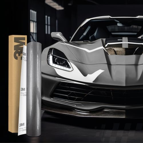 3M 2080 Pellicola per rivestimento auto - 30 x 152 cm - Pellicola autoadesiva per auto, moto, barca - 3D - Con canali d'aria - Per il film (G201 antracite brillante@Finest Folia)