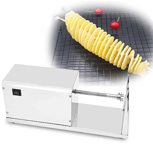 Affettatrice elettrica per patate Tornado, tagliapatate a spirale, affettatrice per patate a spirale, tagliapatate a spirale, macchina per tagliare le verdure in acciaio inossidabile per frutta, pat
