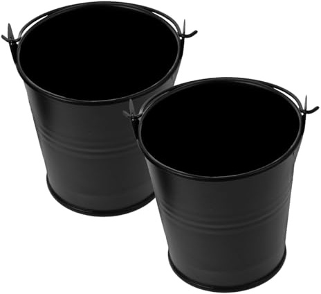 UKCOCO 2pièces Seau à Graisse pour Barbecue Lot de Seaux à Huile Seau Métal pour Usage Extérieur à Graisse pour Gril Facile à Nettoyer Transporter