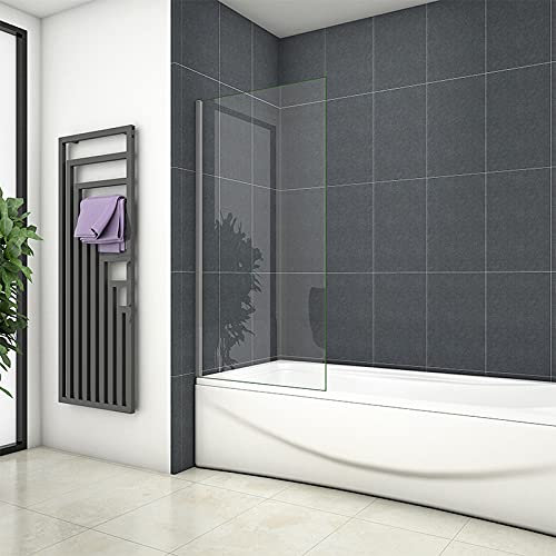 Probaty Bathrooms 700x1400mm Modern Bathroom Reversible Fixed Over Bath Shower Screen