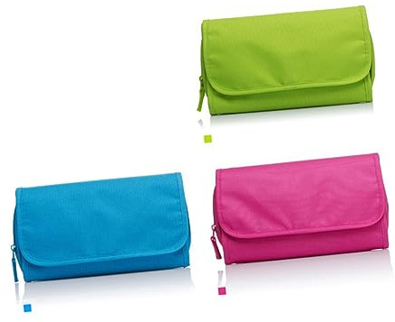 BESTYASH Trousse De Toilette Pliable Et Suspendue Canvas Organiseur Cosmétique Portable Résistant pour Voyage Vacances Et Affaires Sac De Maquillage Léger avec Crochet Cadeau pour Femme
