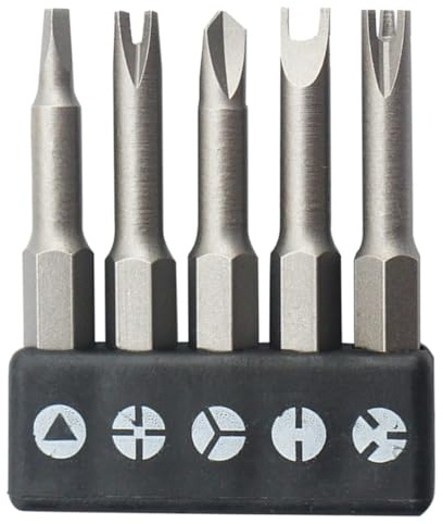 Fasizi Juego De 5 Destornilladores De Forma Especial De 50 Mm, Con Punta De Destornillador Triangular En Forma De U Y Tipo Y, De Tres Puntas Y Acero De Aleación De Cromo Vanadio.