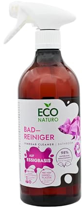 Eco Naturo Badreiniger auf Essigbasis 750ml - Allzweckreiniger - Flächendesinfektionsmittelv -Oberflächenreiniger für Badezimmer & Küche