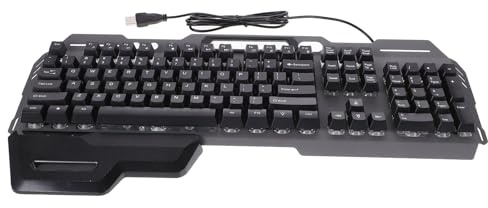 EPIGEIST Clavier LED Filaire 104 Touches avec Repose-Poignets en ABS, Design Carré Ergonomique pour Bureau et Maison, Touches Anti-Éclaboussures et Uniformité de Pression