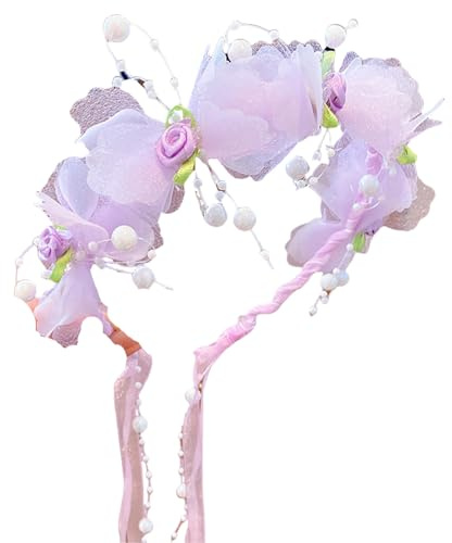 DuomaiJJ Accessoires Cheveux Enfants Garland's Garland Headress Girl's Simulation Ribbon Sweet Traided Bandband-3