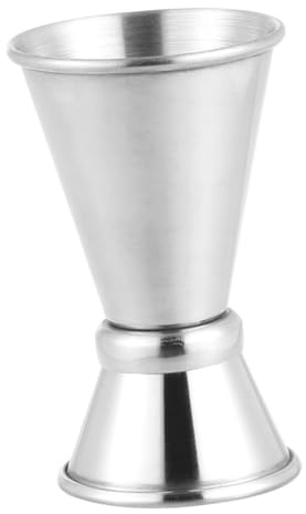 SOLUSTRE Jigger Medidor Cóctel Doble de Acero Inoxidable Taza Medidora Profesional con Precisa para Bar Restaurante y Uso Familiar Resistente y Multifunción Color Plata